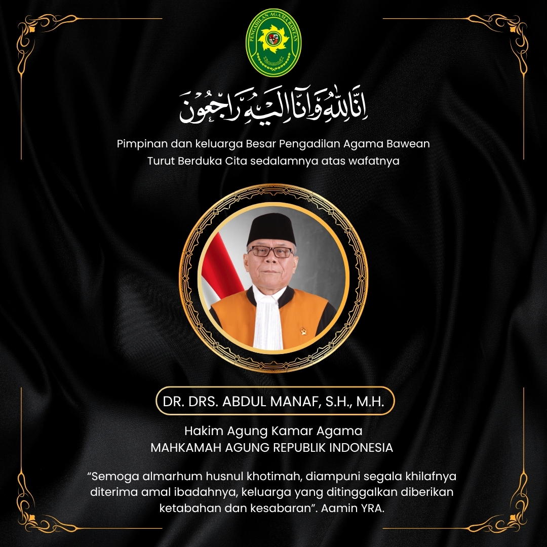 Berita Duka Hakim Agung MARI Abdul Manaf